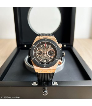  SUPER CLONE MÁQUINA ETA - HUBLOT BIG BANG UNICO 44MM ROSE PRETO