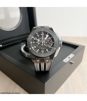  SUPER CLONE MÁQUINA ETA - HUBLOT BIG BANG UNICO PRETO 45MM