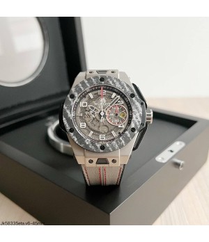  SUPER CLONE MÁQUINA ETA - HUBLOT BIG BANG UNICO CINZA 45MM