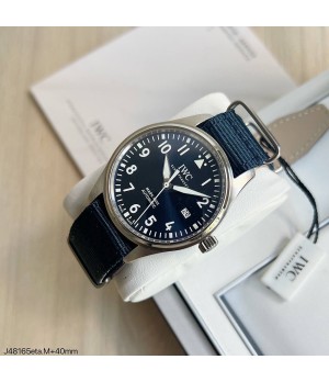  SUPER CLONE MÁQUINA ETA - IWC MARK XVIII PRATA AZUL 40MM