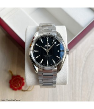  SUPER CLONE MÁQUINA ETA - OMEGA SEAMASTER AQUA TERRA CO-AXIAL 41MM PRATA PRETO