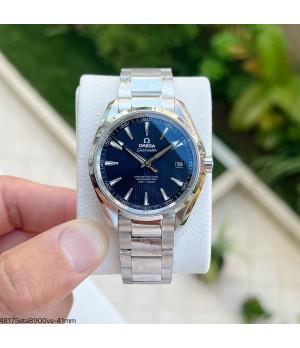  SUPER CLONE MÁQUINA ETA - OMEGA SEAMASTER AQUA TERRA CO-AXIAL 41MM PRATA AZUL