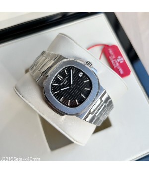  SUPER CLONE MÁQUINA ETA - PATEK PHILIPPE NAUTILUS 40MM PRATA PRETO