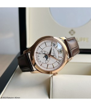  SUPER CLONE MÁQUINA ETA - PATEK PHILIPPE ANNUAL CALENDAR ROSE 40MM