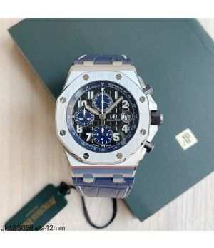  SUPER CLONE MÁQUINA ETA - AUDEMARS PIGUET ROYAL OAK OFFSHORE 42MM COURO AZUL