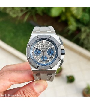  SUPER CLONE MÁQUINA ETA - AUDEMARS PIGUET ROYAL OAK OFFSHORE SELFWINDING CINZA 43MM