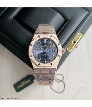  SUPER CLONE MÁQUINA ETA - AUDEMARS PIGUET ROYAL OAK 41MM ROSE AZUL