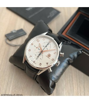  SUPER CLONE MÁQUINA ETA - TAG HEUER CARRERA CALIBRE 1887 COURO 43MM