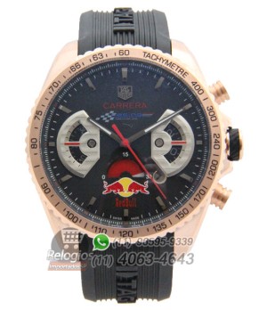 Relógio Réplica Tag Heuer Carrera Red Bull Rosê Preto