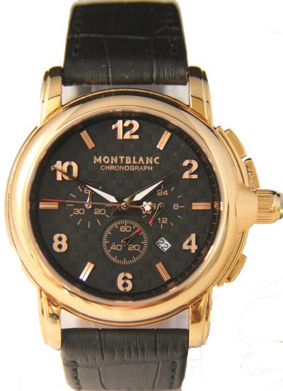 Relógio Réplica Montblanc Chronograph Gold Black