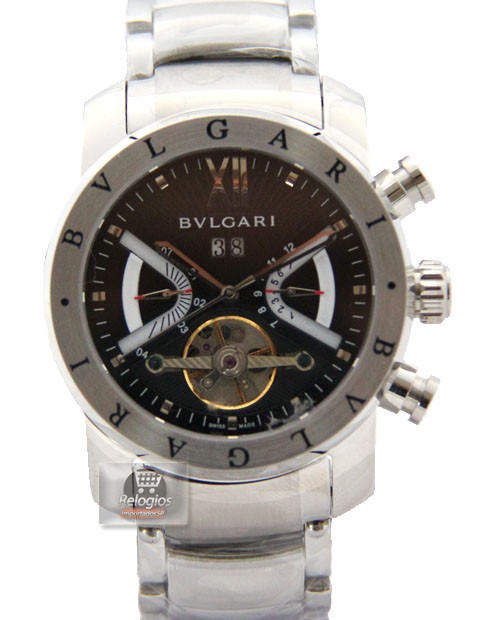 Relógio Réplica Bulgari Homem de Ferro Black Prata