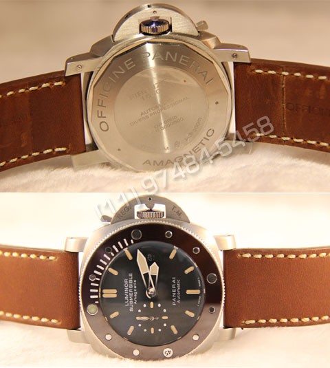 Réplica de Relógio Panerai Submersible Marron Preto Cerâmica