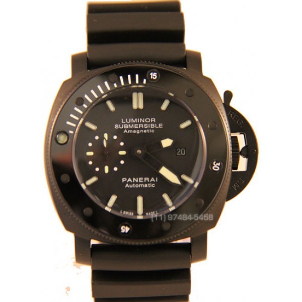 Réplica de Relógio Panerai Submersible Preto Cerâmica 